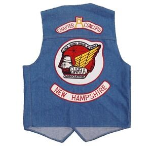 VTG Sears Gold Wing Road Rider‎ Vest Men M Blue Concord NH Charter Member GWRR